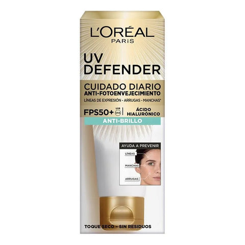 Loreal Protector Solar Anti Brillo sin color fps50 Uv Defender x 40 g